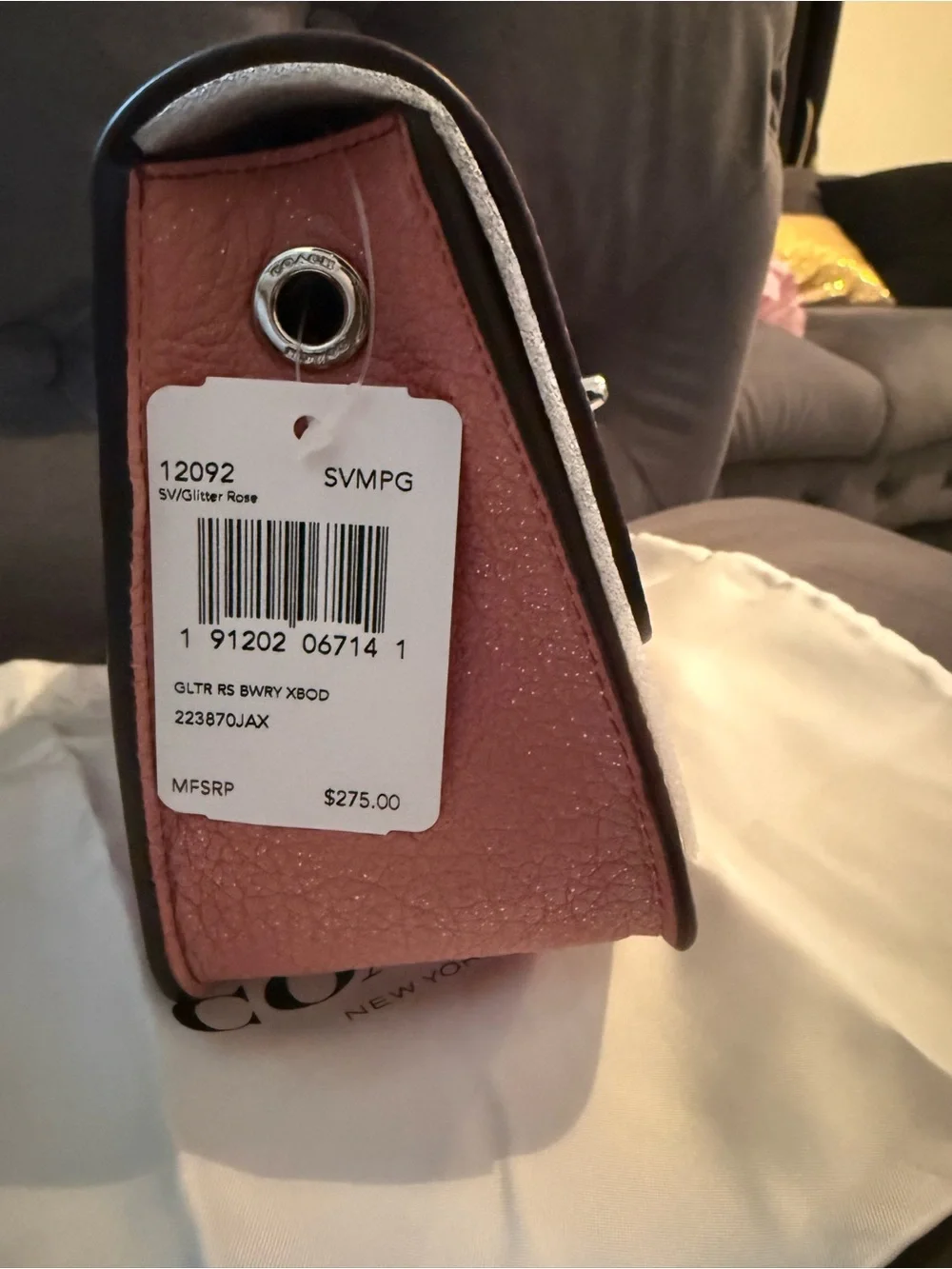 NWT COACH Bowery Crossbody in Glitter Rose/Silver 12092 $275